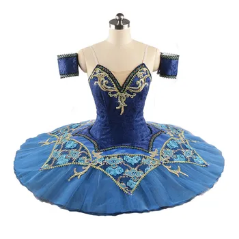 Profesionálne Vysokou Kvalitou Najpredávanejšie 12 Vrstiev Vlastná Veľkosť Dievčatá Dospelých Žien Výkon Nosiť Tmavé Modré Elegantné Balet Tutu