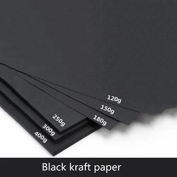 50pcs/veľa A4 A5 Black Kraft Papier DIY Karty, Takže 120 g 150 g 180 g 250 g 300 g 400 g Craft Papier Hrubé Lepenka Lepenka