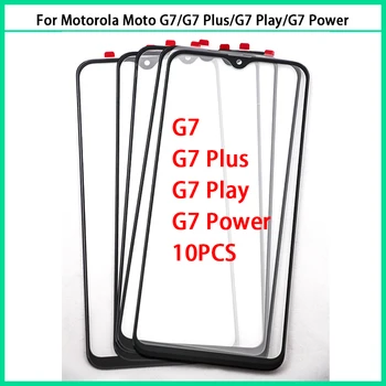 10PCS Nové Pre Motorola Moto G7/G7 a/G7 Play/G7 Moc Dotykový Displej LCD Predné Vonkajší Dotyk Sklenený Panel Dotykový displej OCA Nahradiť
