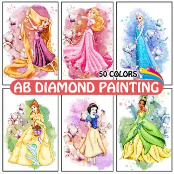 5D DIY Diamond Výšivky Disney Kreslených Princezná Dievča Mozaiky Diamond Maľovanie Kolo Daimond-Maľovanie Dieťa Darček Domova