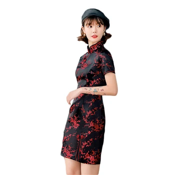 Cheongsam sukne 2020 nové slim temperament šaty Čínsky Qi Pao žena retro spoločenské šaty župan chinoise elegantné čínsky sukne