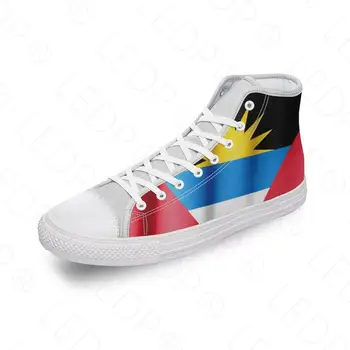 Antigua A Barbuda, Vlajky High-top Plátno Topánky Vlastné Luxusné pánske a dámske členkové Topánky Móda Ploché Tenisky Zapatillas