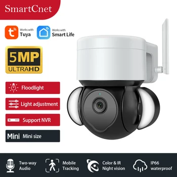 Tuya inteligentný Život 5MP Onvif IP Kamera WIFI PTZ Floodlight Mobile Sledovania Deň a Noc Plná Farba Podporu Alexa, Asistent Google