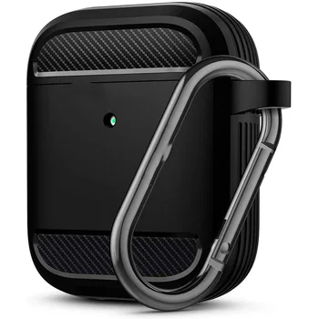 Carbon Fiber Vzor Slúchadlá Caseprotector Pre Apple puzdro Pre Apple 1/2 [Viditeľné LED Svetlo]