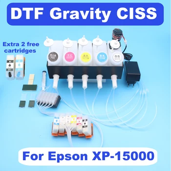 XP-15000 DST CISS Atrament Dodanie Gravity Systém S Bielym Atramentom Strrier Pre Epson XP 15000 XP15000 Väčšinu Atrament Systém Bez Čipu
