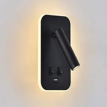 LED Lampa na Nástenné Svietidlo USB Mobilný Telefón Nabíjanie Kreatívne Štúdia / Spálňa Nočná Lampa S Prepínateľné Rotujúce Nástenné Svietidlo