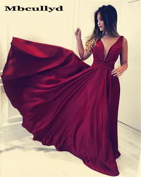 Mbcullyd Tmavo Červené Šaty Ples 2023 Sexy Backless Dlhý Sprievod Večerné Šaty Pre Ženy Lacné Zákazku Vestidos De Gala