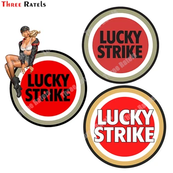 Tri Ratels B397 Pre Lucky Strike Funny Auto Samolepky Vinyl Auto Nálepky Módne Motocykel Nárazníka Okno Odtlačkový