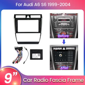 2 Din autorádia Kábel Rám pre Audi A6 C5 1997-2004 S6 1999-2004 RS6 2002 až 2006 Fascia Dash Súprava DVD Rádio Panel Stereo