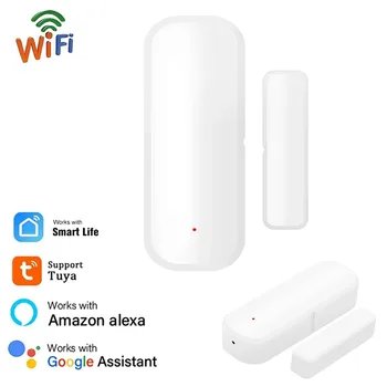Tuya WiFi Smart Home Dvere & Okno, Senzor Home Security Bezdrôtový Dvere Otvoriť/Zatvoriť Detektor Inteligentné Ovládanie cez Alexa Domovská stránka Google