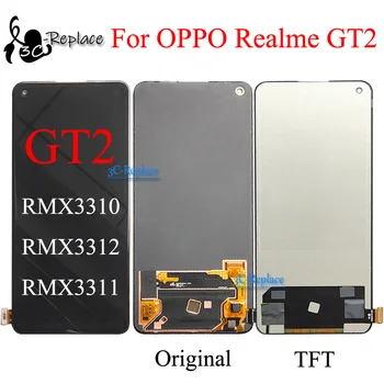 Pôvodné Amoled / TFT Black 6.62 Palca Na OPPO Realme GT2 RMX3310 RMX3312 RMX3311 LCD Displej Dotykový Displej Digitalizátorom. Montáž