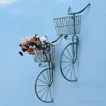 Nástenné Závesy Kvetinové Koše Železa Kvetina Stand Bicykli, Vonkajší Záhradný Balkón Stenu Rastliny, Dekorácie, Závesné Košíky Ozdoby