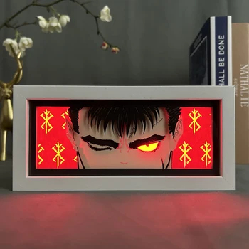 Anime Light Box Berserk Črevá pre Spálne Dekorácie Manga Papier Rezbárstvo Tabuľka Stolná Lampa Anime Lightbox Črevá Tvár a Oči