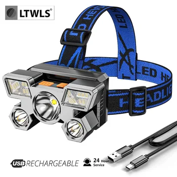 Vonkajšie LED hlava-montáž baterka Outdoor domáce prenosné USB nabíjateľné rybárske baník lampa odlesky svetlometu veľkoobchod