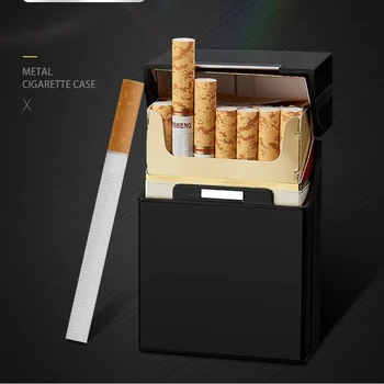 Kovové Tabakových Cigariet Prípade obal Klasické pánske Dlhé Cigarety Prípade Držiaka jednotky Pevného Cigarety Box Tabaku Box puzdro