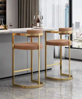 Moderný minimalistický nerezovej ocele bar stoličky Nordic späť bar stoličky online celebrity recepcii stolička vysoká stolička domov barové