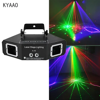 disco laserové svetlo RGB farebný lúč svetla dj efekt projektor, skener laser fáze osvetlenie