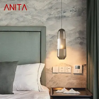 ANITA Nordic Sklenený Prívesok Luster Svietidlá LED Moderné Tvorivé Visí Svetlá pre Domáce Jedáleň, Spálňa Posteli Dekor Zariadenia