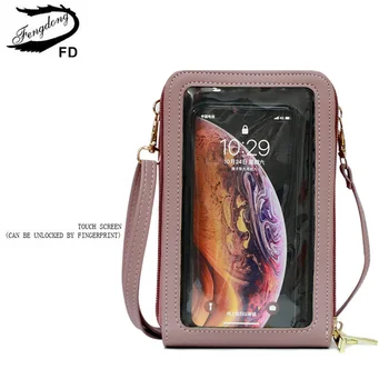 dotykový displej mobilného telefónu vak mini one taška cez rameno malého crossbody tašky pre ženy PU kožené kabelky kreditnej karty prípade