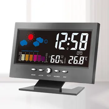 Elektronický Digitálny LCD Teplota Vlhkosť Monitor Hodiny, Teplomer, Vlhkomer Elektronický Krytý Domov Predpoveď Počasia, Hodiny