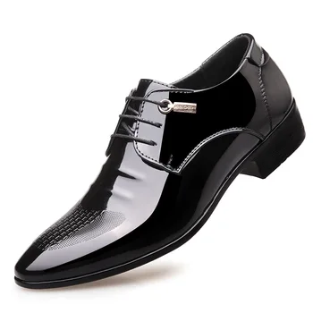 Patent Kožené Pánske Šaty Topánky Oxford Topánky Pre Mužov Business Topánky Zapatos De Hombre De Vestir Formálne Obuv Muži Sapato Sociálne