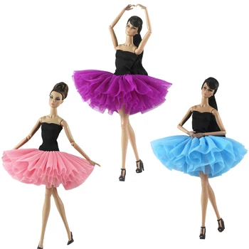 NK 3 Ks Sada Tanečné Šaty Krátke Baletné Šaty Moderné Oblečenie Móda Sukňa Pre Barbie, Doplnky Bábika Dieťa Dievča, Darček Hračka
