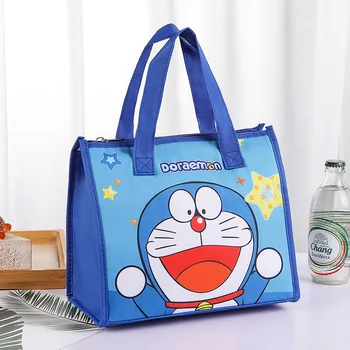 Doraemon cartoon Obed Box Vrece Plátno Kabelka Detí Roztomilý Kreslený Bento Taška Študent, Chlapec, Dievča Tote Bag Lunch Box úložný vak