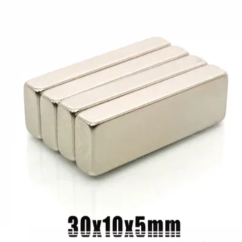 2/5/10/20/50Pcs 30x10x5 mm Neodýmu Magnet 30 mm x 10 mm x 5 mm N35 NdFeB Blok Super Silné Silné Permanentné Magnetické imanes