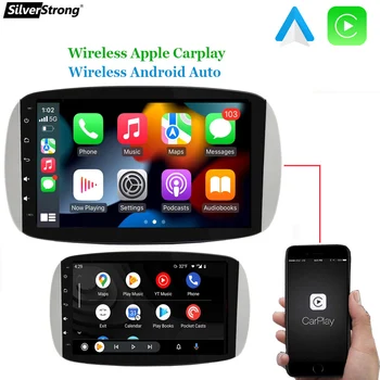 1280*720P IPS,Android12,CarPlay Multimédiá,pre Mercedes, Smart 453,fortwo,forfour,2015-2018,Android Auto Stereo,DSP,4G Internet