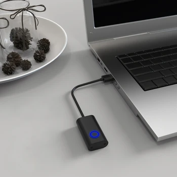 2 v 1 Myši Jiggler Mover USB Disk-free Nezistiteľný Pohyby Myši Simulátor pre Počítač Prebudenie Čierna