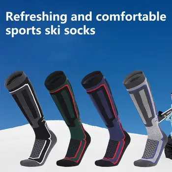 1 Pár Geometrie Riadkov Tlače Anti-Slip Rebrovaný Putá Dlhé Trubice Športové Ponožky Unisex Vysoko Elastická Turistika Tepelnej Ponožky pre Vonkajšie