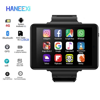2022 2.8 palcový 480*640 4G Smartwatch GPS, WIFI, Android smart hodinky Mužov 4G 128G 2800MAh Batérie Duálne Kamery Telefónu sledovať vs DM101