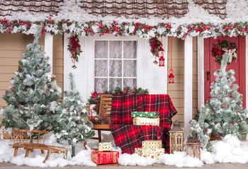 sneh v zime dome borovica vianočné foto pozadie fotografie pozadia kvality vinyl