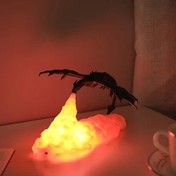 3D Vytlačené Dragon Nočné Svetlo LED Nočné Lampy pre Domáce Najlepších Darčeky pre Deti Výrobkov pre Domácnosť, Fire Dragon Ice Dragon Dekoratívne
