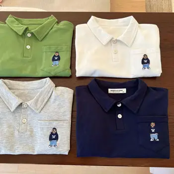 Letné Baby Bpys Bavlnené Polo T-Shirt Enfant Krátke SleeveTops Deti Klope Výšivky Oblečenie Deti Bežné Tee 1-6Years
