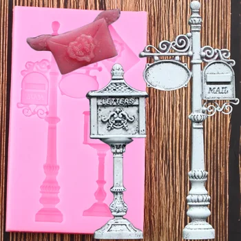 Vintage Mailové schránky Hranice Silikónové Formy DIY Strany Fondant Cake Zdobenie Nástroje Candy Ílu Polyméru Čokoláda Gumpaste Formy