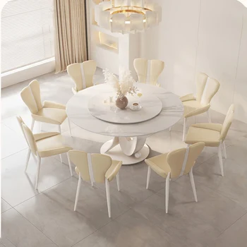 Luxusné Okrúhly Stôl Reštaurácia, Domáce Moderné Jednoduché Tabuľky, Stoličky Zmes Luxusu Tabuľka
