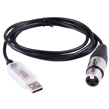 USB 485 Modul XLR RS485 Sériové Údaje, Kábel 1,8 M QLC DM X512 Fáze Kontrolu Osvetlenia Transparentné Kábel USB Indikátor Lampa