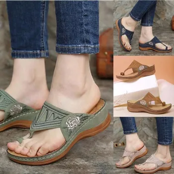 Ženy Sandále 2022 Nové Žien Podpätky Sandále Na Platforme Kliny Topánky Pre Ženy Lete Sandalias Mujer Bežné Flip Flops Plus Veľkosť 43