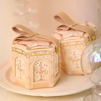Eid Mubarak Kožené Ručné Candy Box Svadobné Prospech Darčekové Balenie Čokolády Boxy Baby Sprcha Slávnostné Narodeninovej Party Dodávky
