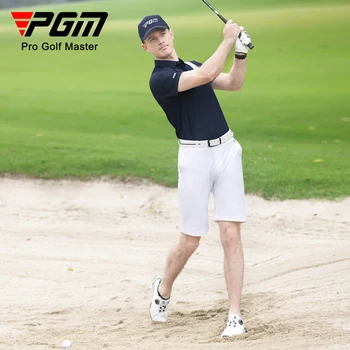 PGM Golf pánske Krátke Rukáv pánske Golf Polo Tričko Quick Dry Golf Nosiť Mužské Priedušná Športové Golfové Oblečenie Na Výcvik