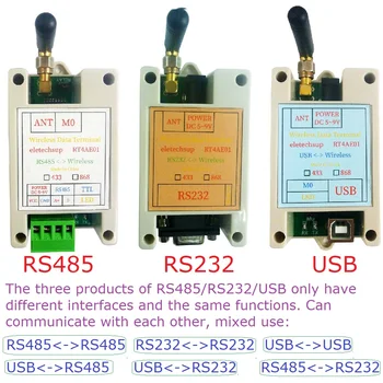 RS485, RS232, USB Bezdrôtový Vysielač 20DBM 433M 868M Prijímača a Vysielača VHF/UHF Rádio Modem