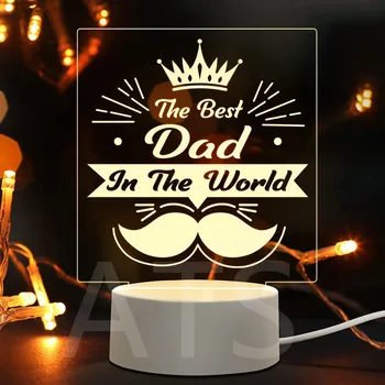 Deň otcov Darčeky pre Otca z Dcéra A Syn, Otec Narodeninám Osobné Otec Nočné Svetlo s Base Arcylic 3D LED Lampa