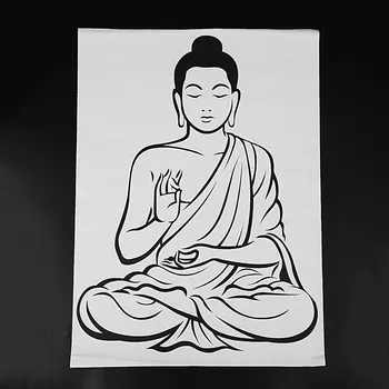 DIY Čierna Stena Nálepky Meditujúci Budha Odtlačkový Vymeniteľné Art Nástenné Domova