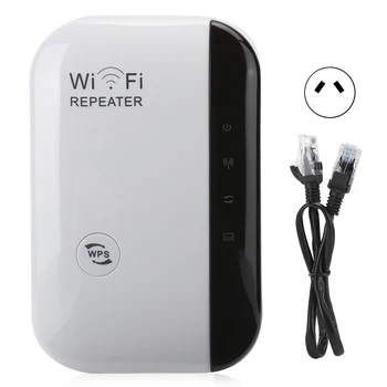 Opakovač Signálu WiFi Zosilňovač 300M Ethernet Port Wall‑Mount Biele na Tlačidlo WPS (100‑240V), AU-Plug