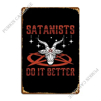Satanists Pentagram Darčeky Kovová Doska Strany Pub Osobné Klub Tin Podpísať Plagát