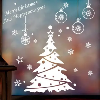 Vianočný Strom Dekorácie Skla Windows Stenu, Nálepky Stenu Festival Domáce Dekorácie Šťastný Nový Rok Nálepky Tapety
