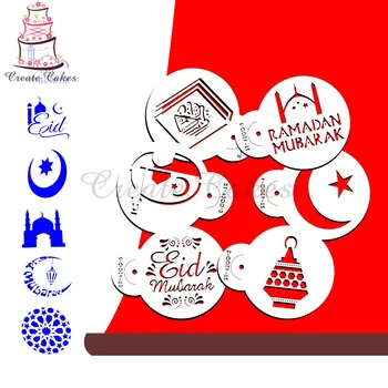 Mubarak Eid Mesiac Chrámu Prípravky na Koláč a Cookie Plastové Dekoratívne Prípravky na Fondant Zdobenie Sugarcraft Nástroje Pečenie