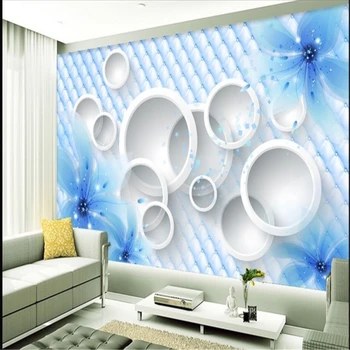 beibehang Osobné vlastné tapetu 3d blue kvetinový gauč TV pozadí stenu, dekorácie, maliarstvo,