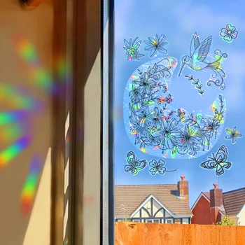 Kizcozy Garland Vtákov Motýľ Stenu Vzor Okno Film DIY Svitu Catcher Spálne Dekorácie pre Domov Dekor Rainbow Maker
